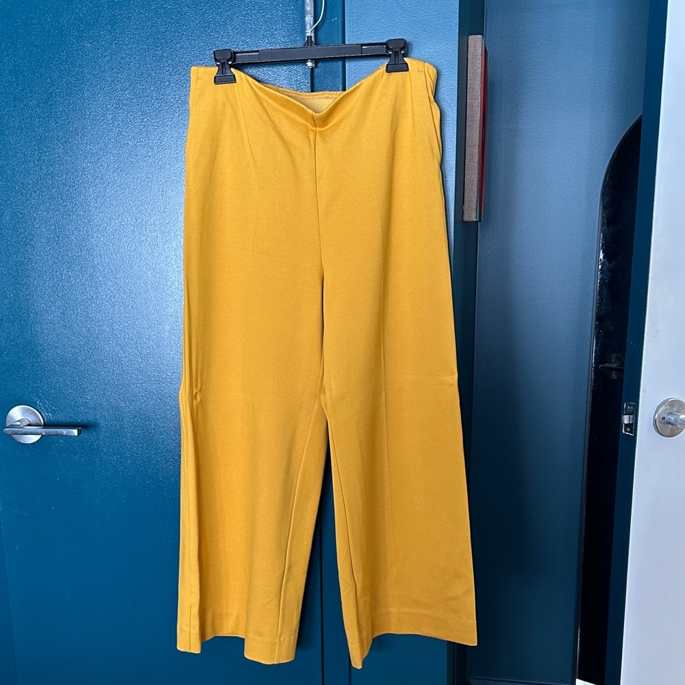 Chico's Mustard Yellow Pants Wide Length Crop